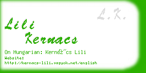 lili kernacs business card